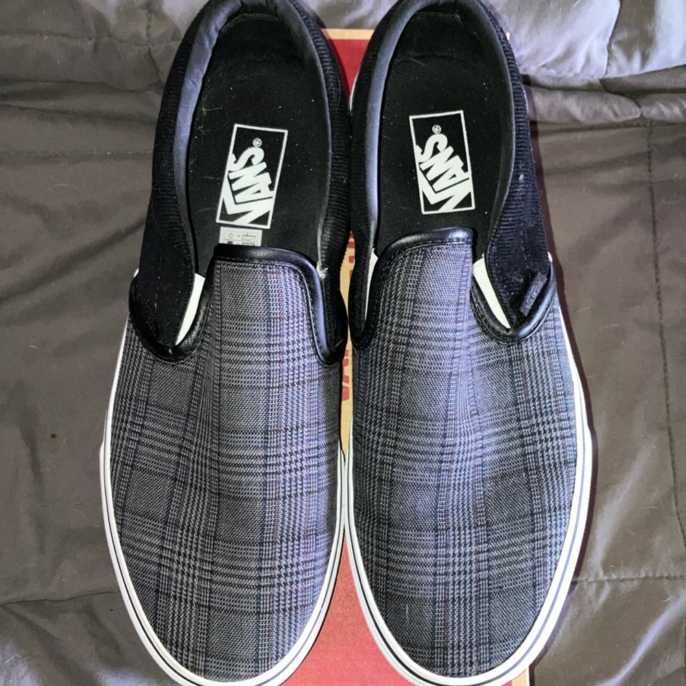 Gray plaid vans 10.5 12
